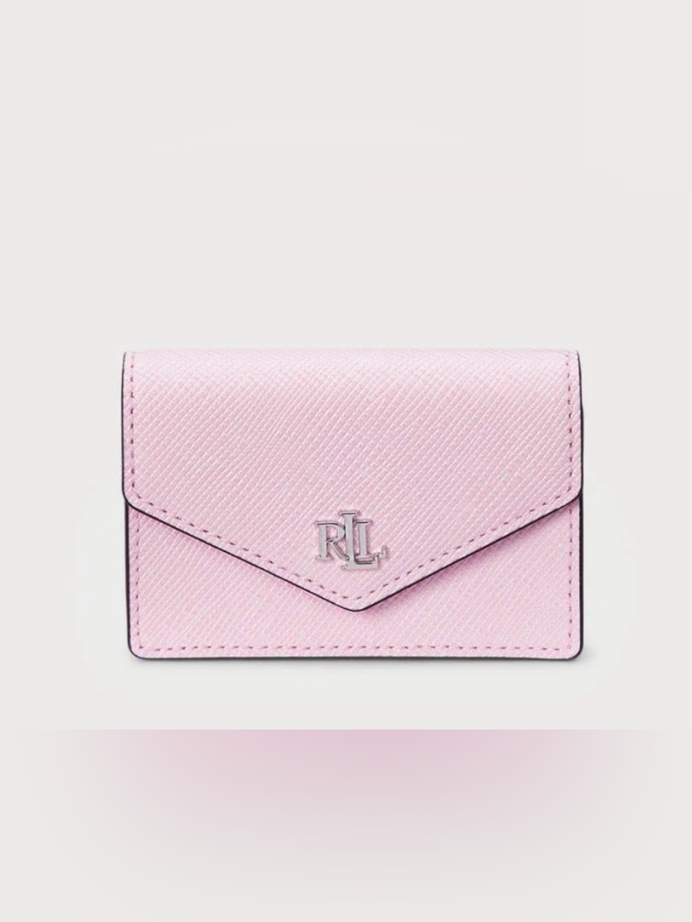 Ralph Lauren Pink Saffiano Leather Envelope Wallet